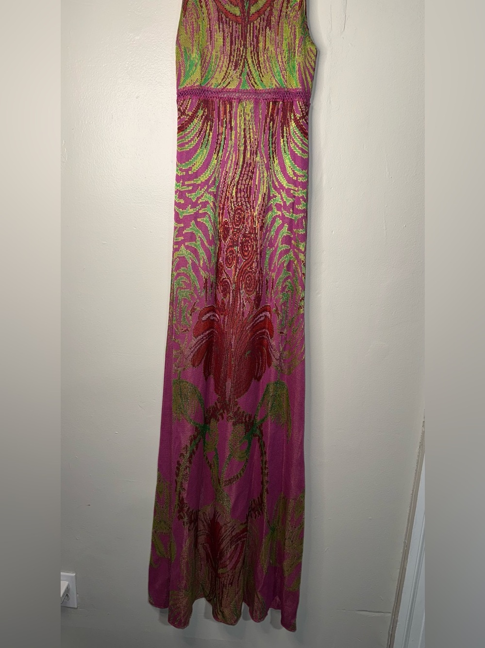 Cecilia Prado Sleeveless Fuchsia Maxi Dress with Tropical Beaded Motif - Picture 16 of 16